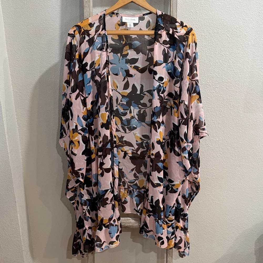 Motherhood Maternity Pink Floral Kimono
